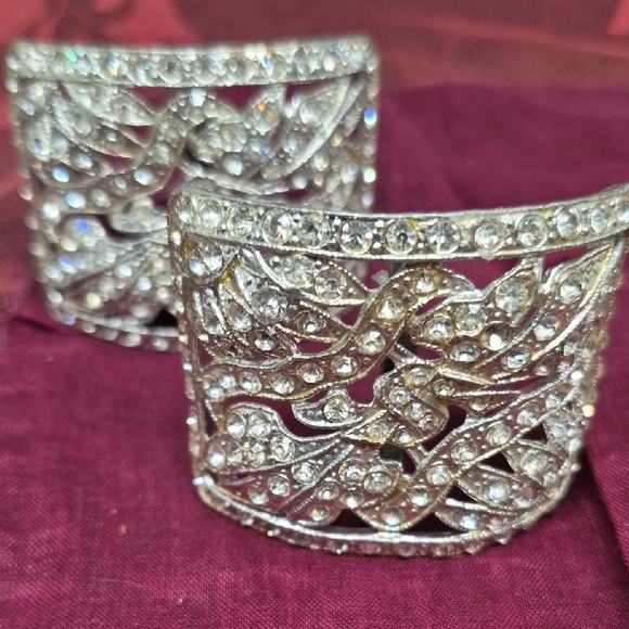 French Elegant Silver-Tone Rhinestone Shoe or Buckle/Clips - Picture 6 of 6